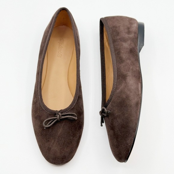 Madewell Shoes - Madewell April Ballet Flat Size 7 Carob Brown Suede Womens NEW
